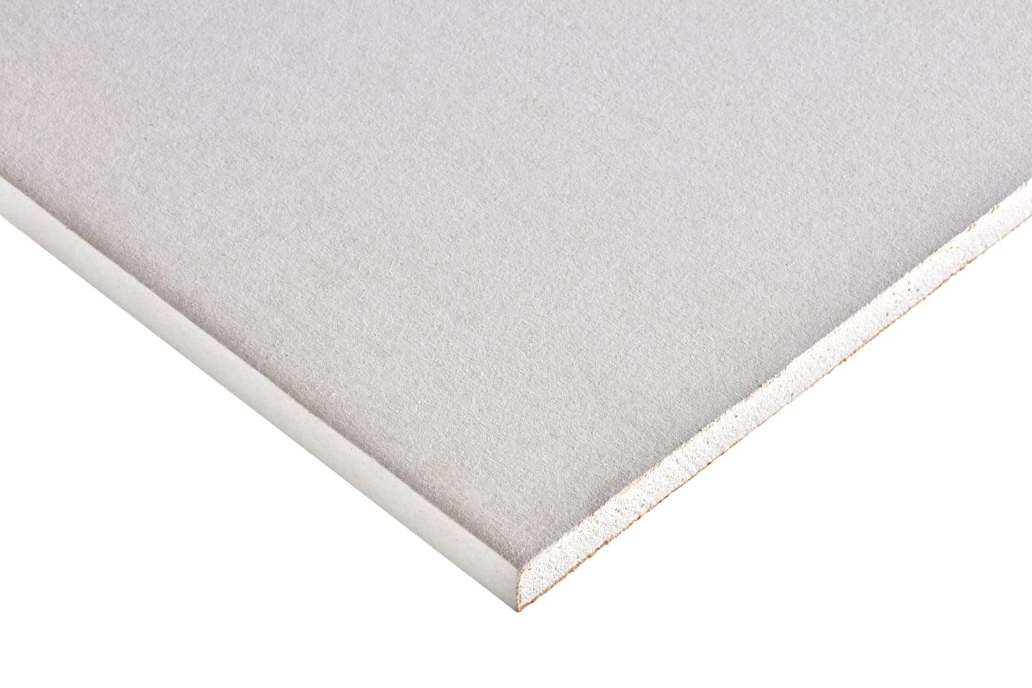 Standard (square) edge plasterboard showing flat edges